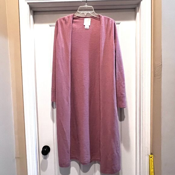 NEW Marella long Cashmere Blend Cardigan Womens Size Medium Rose Mauve Duster - Picture 3 of 9